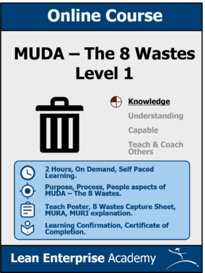 Muda – The 8 Wastes – Skill Level 1: Knowledge Course