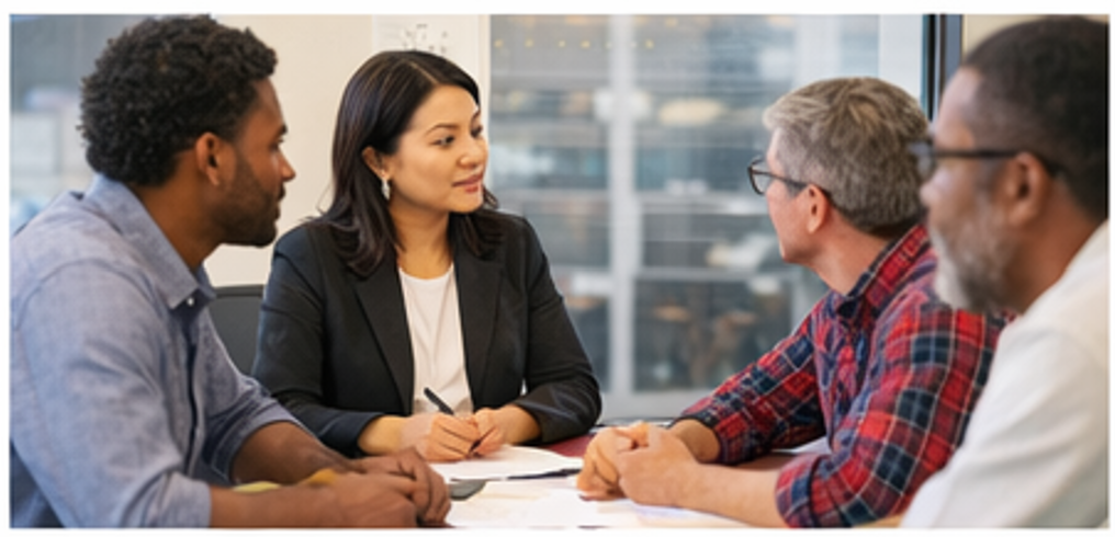 Leaders discussing with people rather than telling, is part of the Hoshin Kanri process